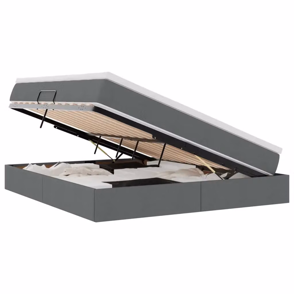 Letto con contenitore e materasso ibrido vidaXL Grigio L: 160 cm, P: 200 cm, H: 280 cm – 2