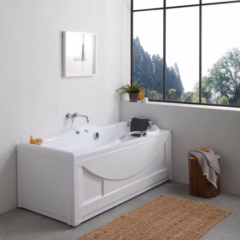 Vasca da bagno destra con idromassaggio in acrilico bianco | Diletta