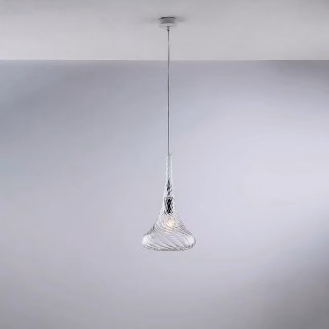 Lampadario a sospensione contemporaneo Nemesi Bonetti Illumina in metallo e vetro trasparente con attacco E27