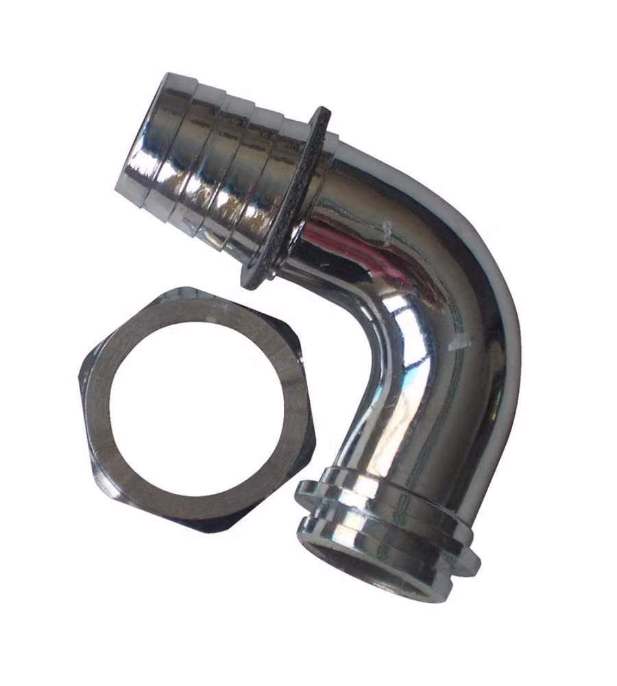 Portagomma a gomito con dado 1"F in ottone cromato argento Idro Bric – 2