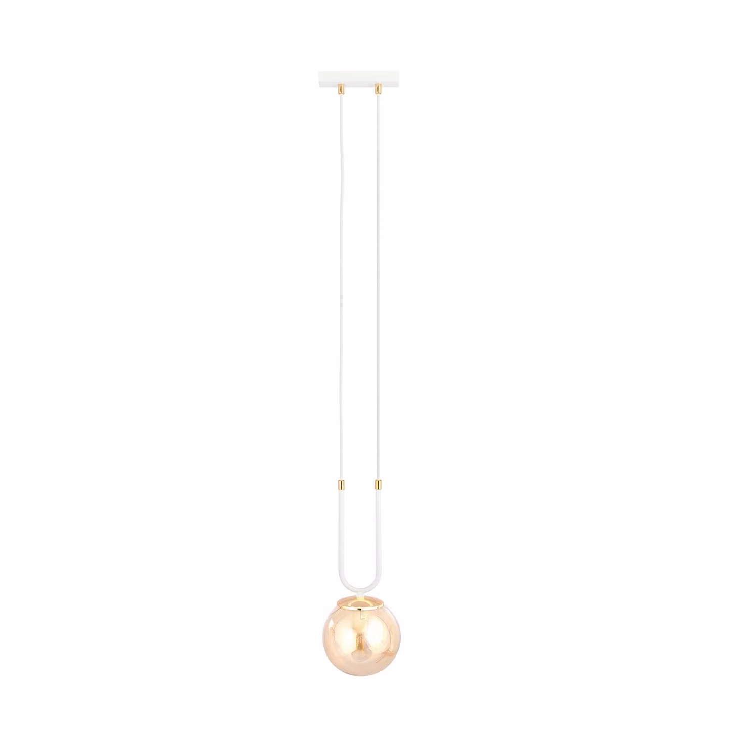 Lampada a sospensione Emibig 1xE14 40W GLAM 1 BIANCO/MIELE 1117/1