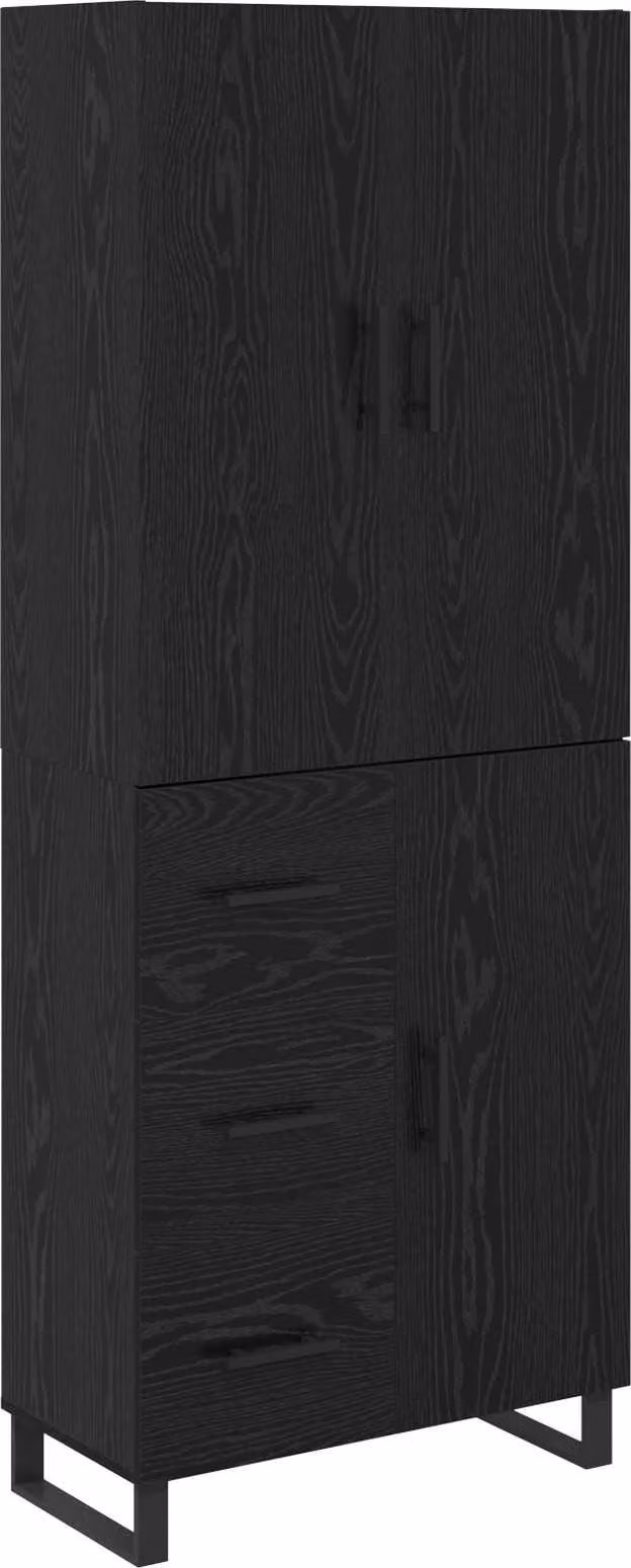 Credenza con cassetto 2 pcs Rovere Nero 69,5 x 34 x 180 cm