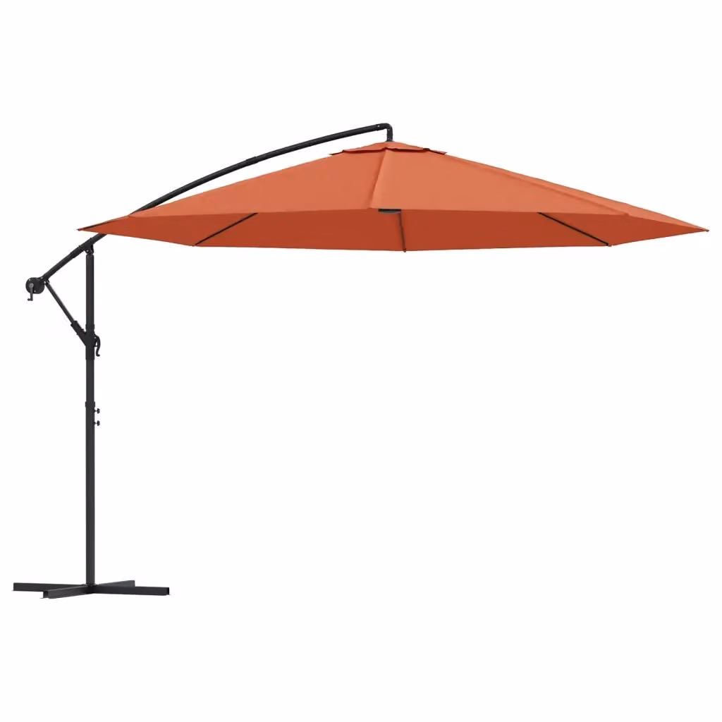 Ombrellone a sbalzo da giardino DESIGN IN con palo in alluminio e copertura in poliestere, colore arancione, diametro 350 cm – 2