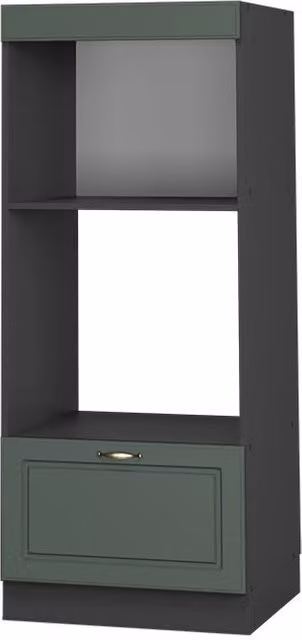 Mobile cucina microonde Fame-Line Verde-oro rustico/Antracite 60 cm aperto Vicco