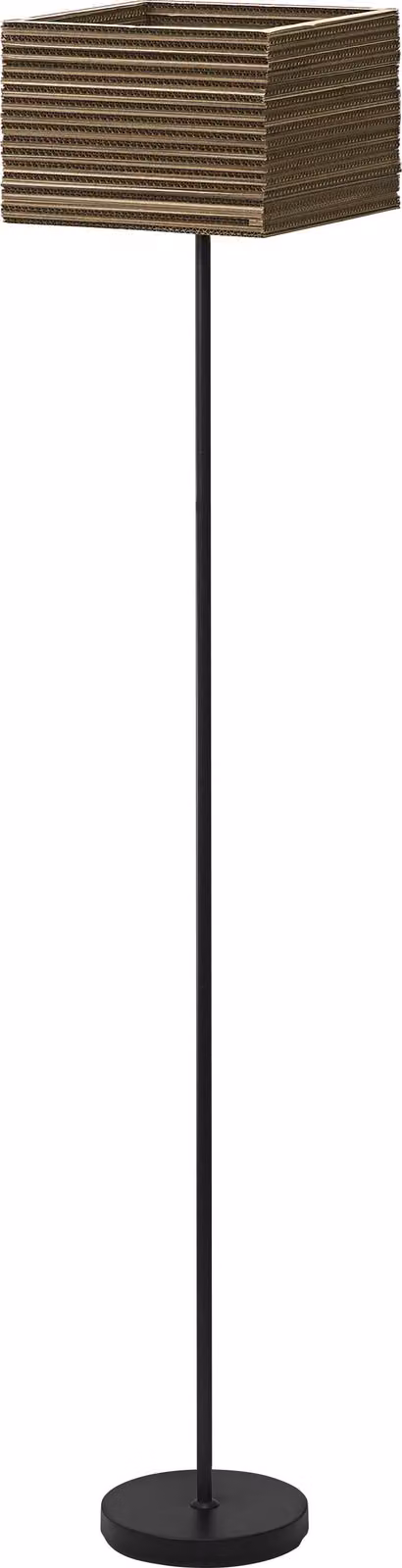 OSRAM lampada da terra Decor Cardboard Square marrone in cartone ondulato, leggera, E27, altezza 1600 mm, paralume in materiale riciclato, sostenibile grazie alla sorgente luminosa sostituibile, facile installazione