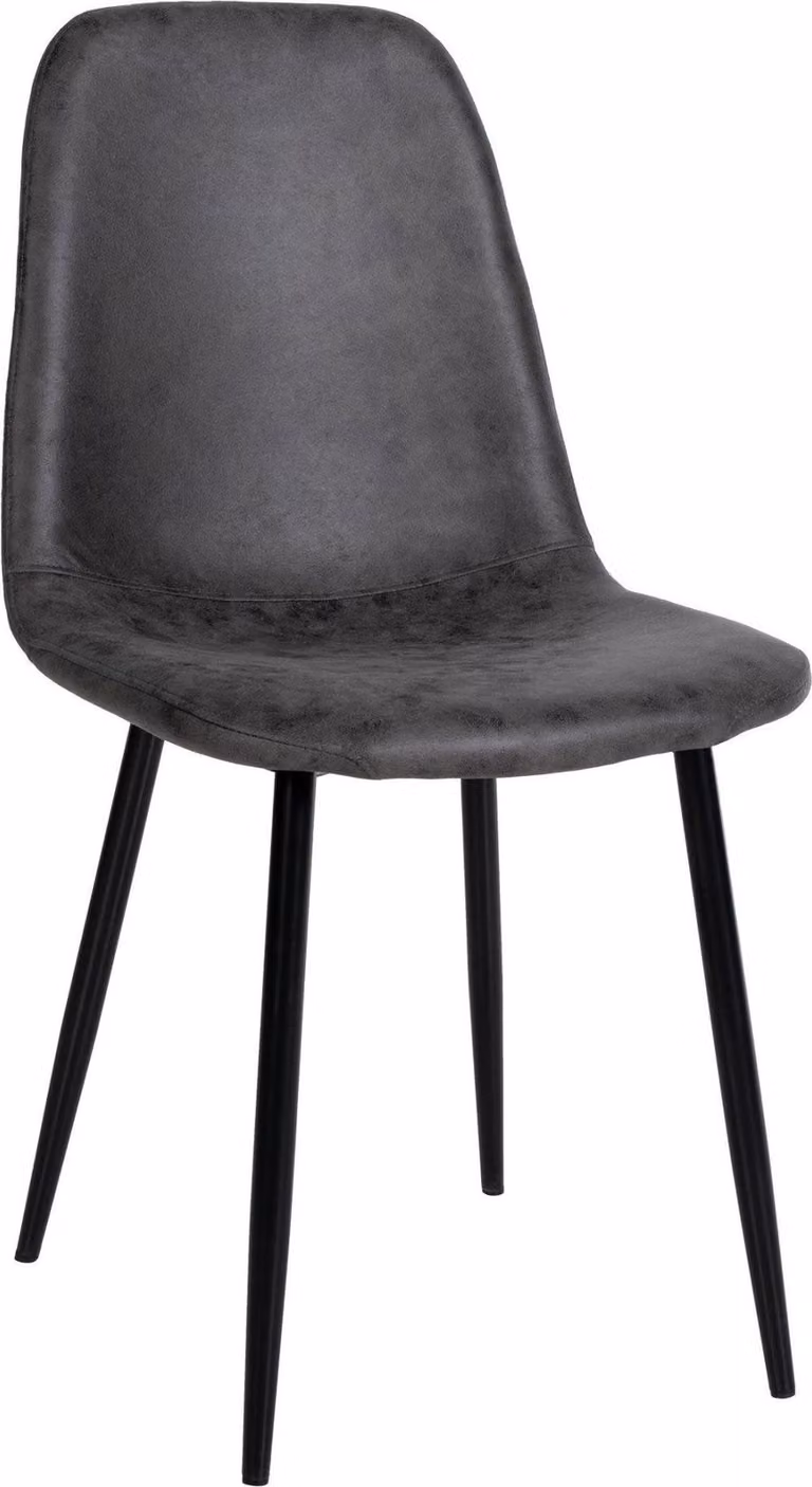 Sedia da pranzo - sedia da pranzo - imbottitura e cura confortevoli - design amichevole | colore: grigio scuro. Materiale: Similcuoio vintage