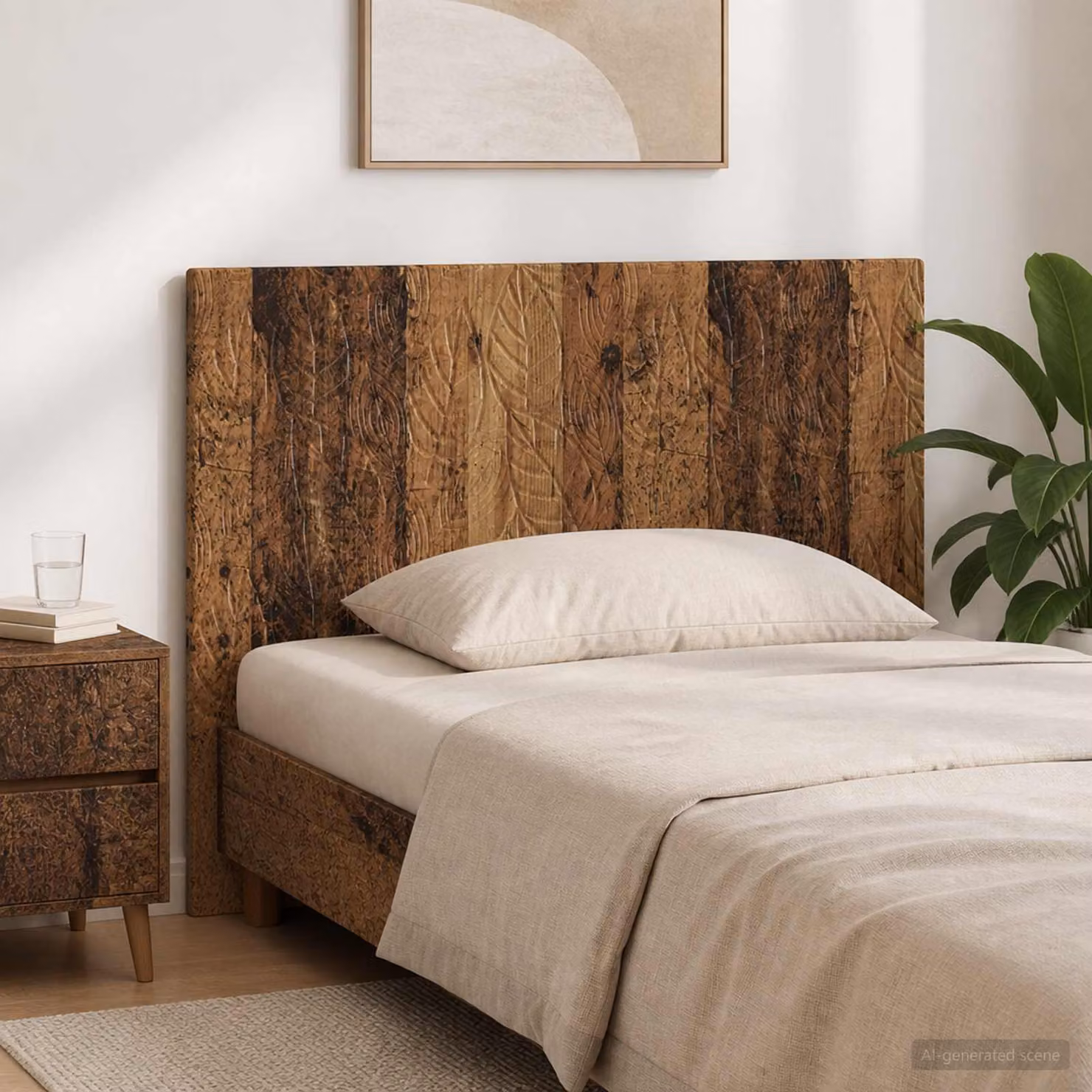 Testiera da muro vidaXL DELFT in legno antico marrone con ripiano integrato