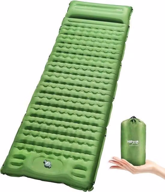 Materasso da campeggio autogonfiabile ultraleggero con cuscino