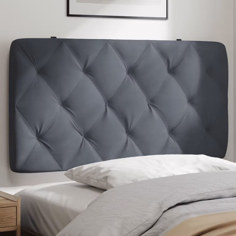 Cuscino Testiera vidaXL in Velluto Grigio Scuro, L: 100 cm