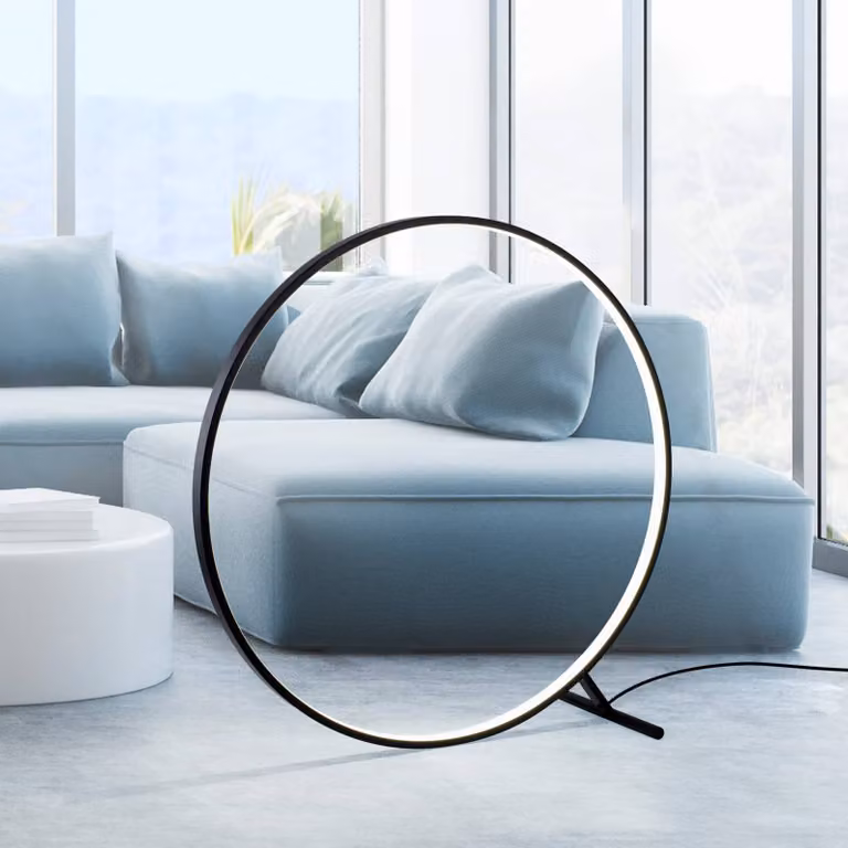 Paul Neuhaus Lampada da terra a LED Hula, dimmerabile, Nero, Soggiorno / Sala da pranzo, Alluminio, Moderno, Lampada LED da terra