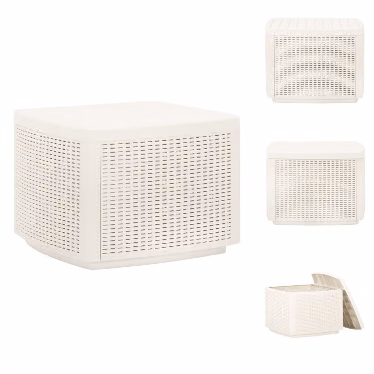 vidaXL Tavolo da giardino bianco 53x53x40 cm in plastica - Tavoli da giardino