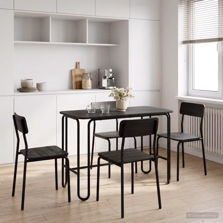 Tavolo da pranzo 100x50x75 cm con gambe in acciaio a forma di "U"