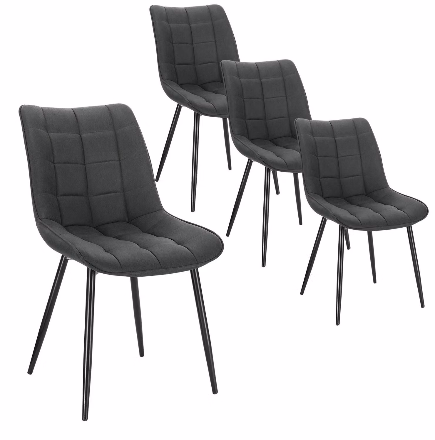 Sedie da pranzo - Sedie da ufficio - Sedie da trucco - Set di 4 sedie - Design ergonomico - Gambe in metallo