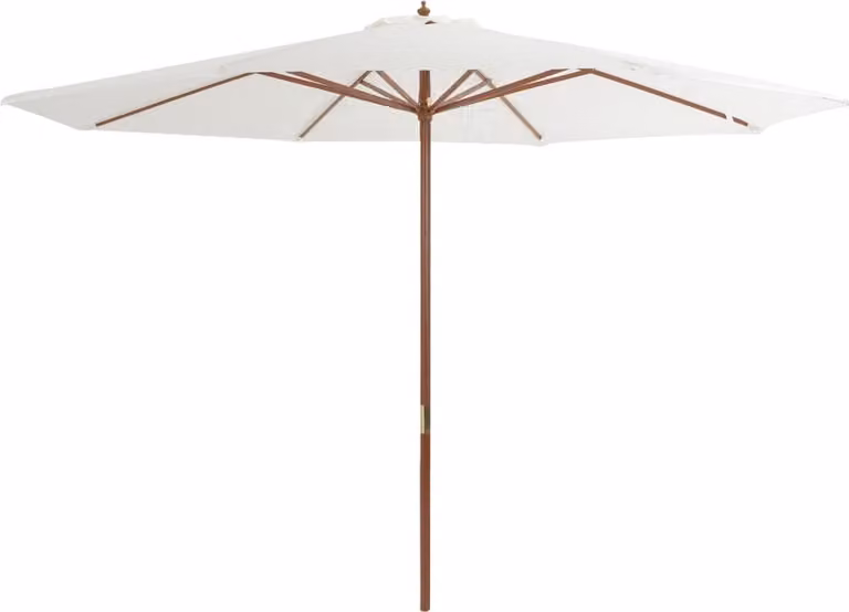 Ombrellone da Esterni con Palo in Legno 350 cm Bianco Sabbia