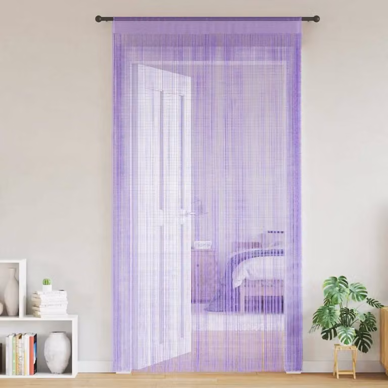 Set di 2 tende semitrasparenti vidaXL in poliestere viola, L: 100 cm, H: 250 cm