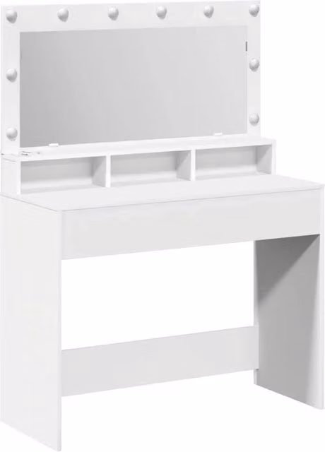 Toeletta | Tavolo da Trucco Bianco 100 x 41 x 135 cm Legno multistrato