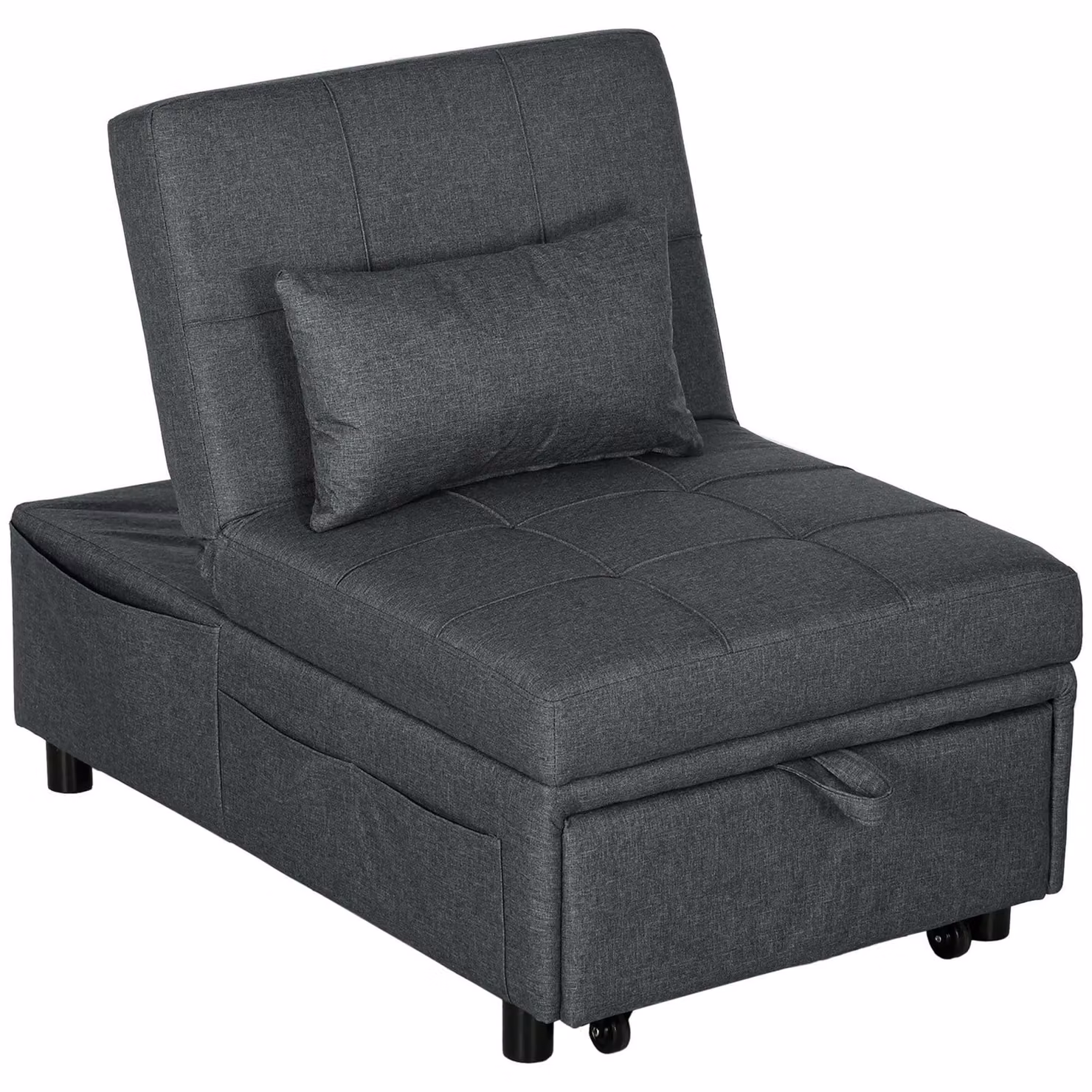 Poltrona relax – Poltrona – Sedia a dondolo – Poltrona reclinabile – Sedia – 3 funzioni in 1 – Grigio scuro – Portata massima: 150 kg