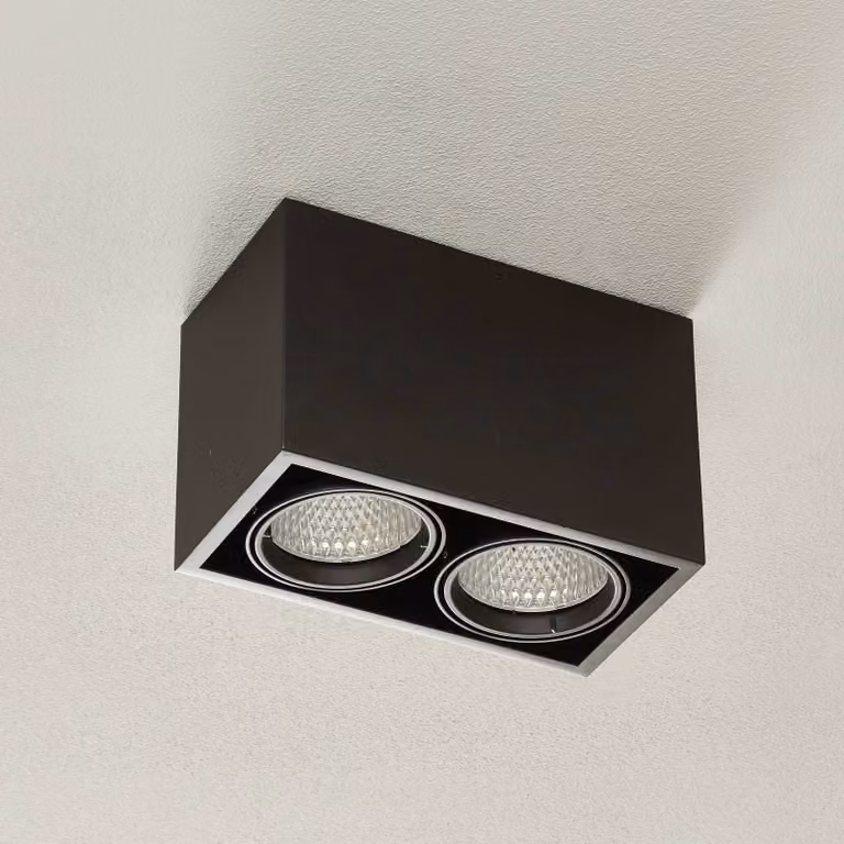 Arcchio Plafoniera a LED Cirdan, Nero, Soggiorno / Sala da pranzo, Alluminio, Moderno, Plafoniera LED