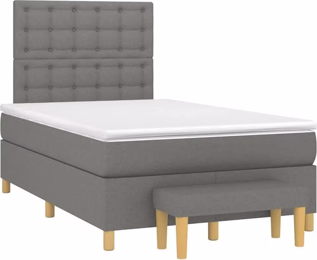 Letto Ibrido vidaXL con Struttura in Legno di Pino e Materasso Grigio e Bianco L/P/H: 120 x 200 cm
