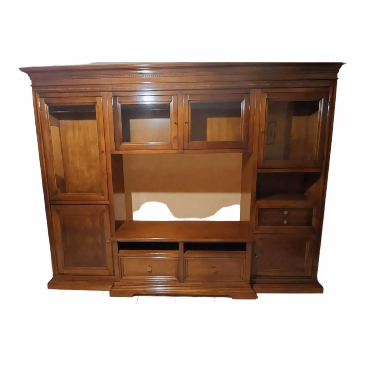 Parete attrezzata Bassano in legno noce color marrone Mobili 2G L/P/H: 305 x 57 x 235 cm – 2