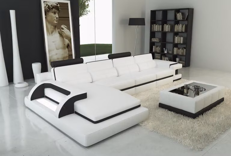 Ledersofa Ecksofa Polster Eck Garnitur Sofas Couchen Sofa Wohnlandschaft U-Form