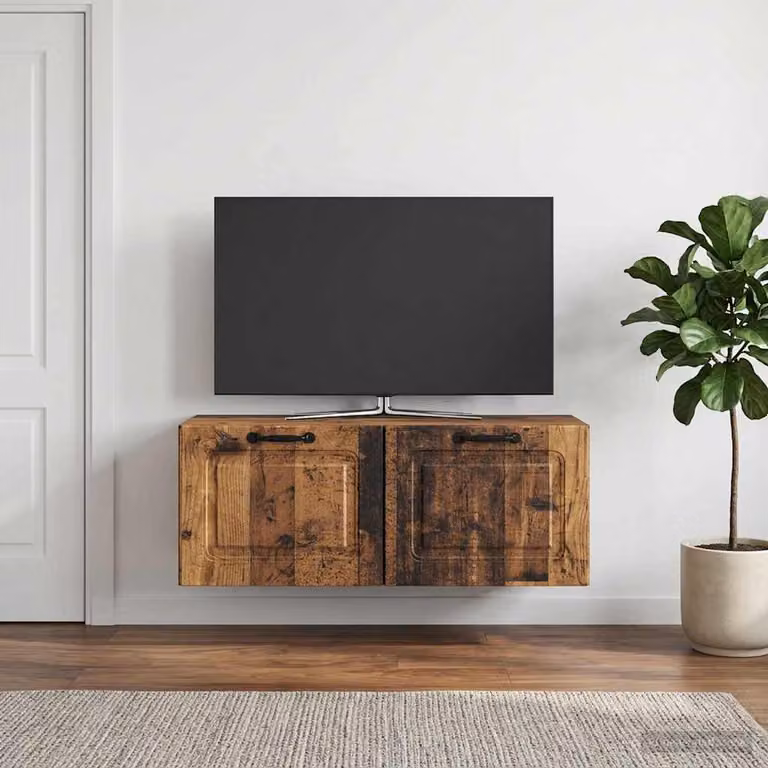 vidaXL Mobile Porta TV da Muro Moderno in Legno Marrone L: 78,5 cm, P: 31 cm, H: 30 cm