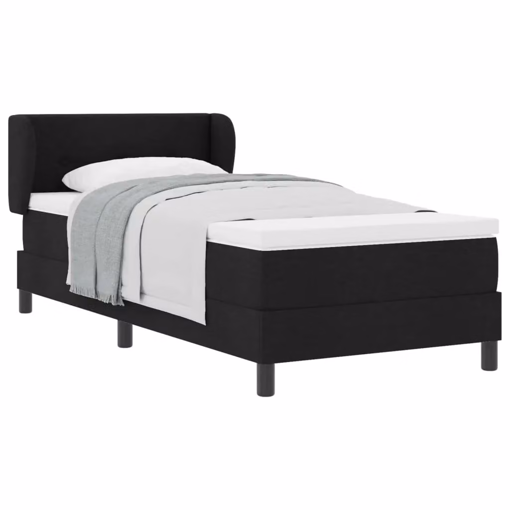 Letto a molle con testiera vidaXL in tessuto nero L 80 x P 200 cm – 2
