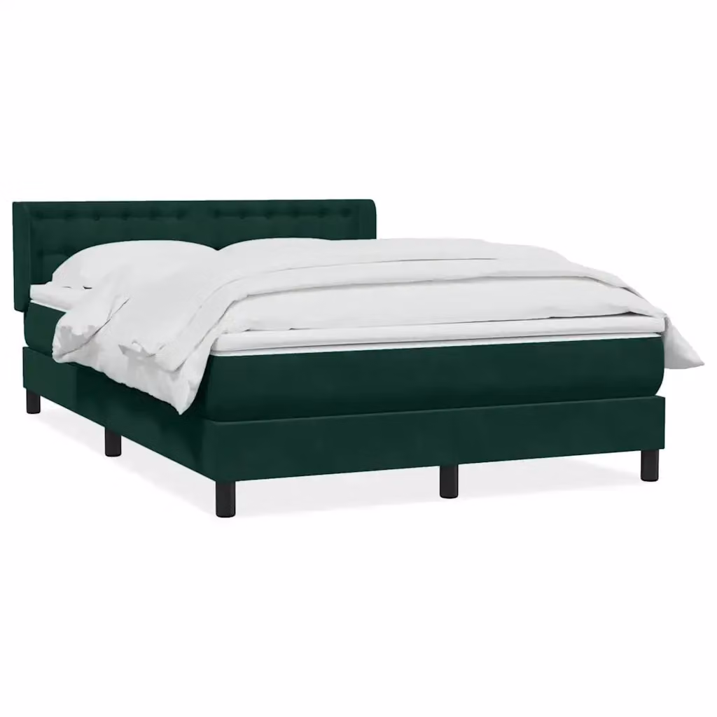 Letto Ibrido con Giroletto a Molle e Materasso vidaXL in Velluto Verde Scuro L/P/H: 200 x 220 cm – 2