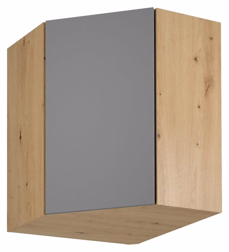 Mobile angolare superiore VALEN - 60x60 cm, rovere artigianale / grigio-beige