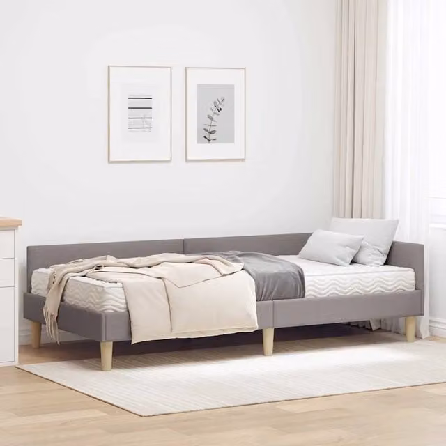 Struttura Letto Angolare con Materasso 2 pcs-Giroletto Talpa Tessuto