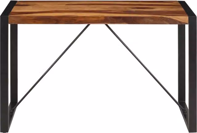 Tavolo da pranzo e da cucina rettangolare in legno di acacia e metallo stile industrial, marrone e nero, L: 120 cm, P: 60 cm, H: 76 cm – 1