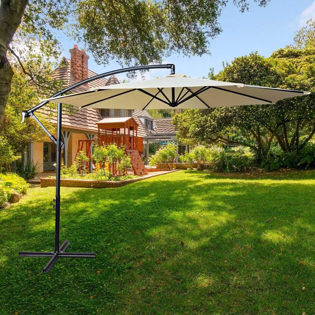 Grande ombrellone da giardino FENRIS - beige