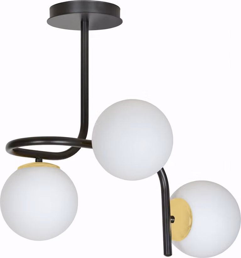 Lampada a sospensione RAGNAR bianco e nero 3xE14x10W in vetro, dimensioni: 51x57x57 cm, IP20, Emibig