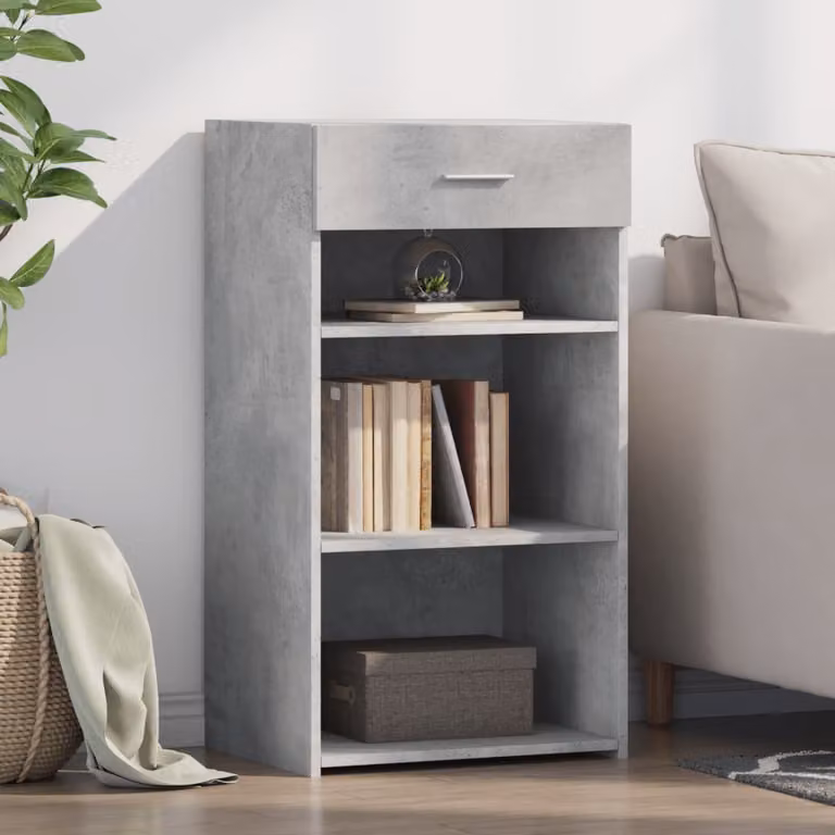 Credenza moderna vidaXL in legno multistrato e MDF, Grigio, L 50 cm x P 42,5 cm x H 93 cm