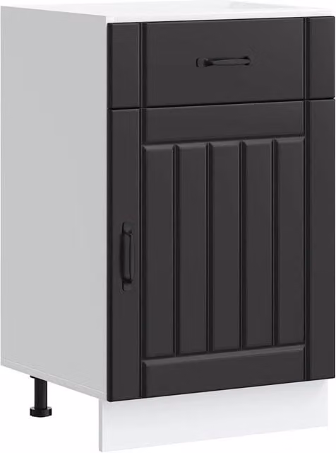 Mobile da cucina Lucca nero in legno composito con ante a battente e spazio ottimizzato L/P/H: 50 x 46 x 81,5 cm