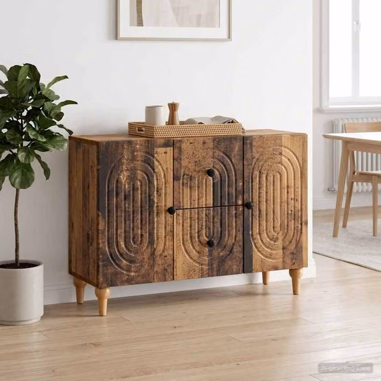 Mobile TV vidaXL in legno antico marrone con design minimalista L/P/H: 89 x 34,5 x 60 cm