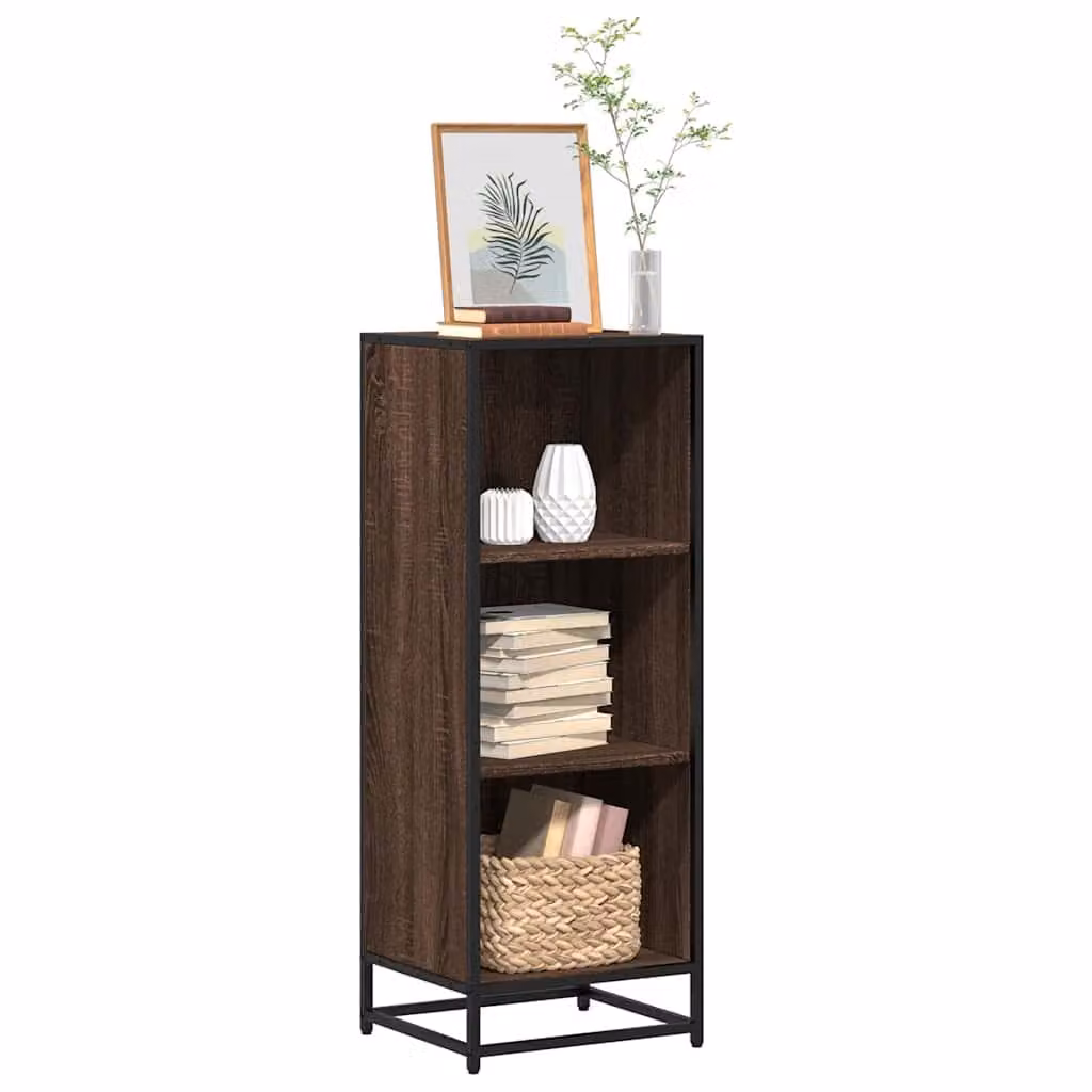 Libreria in stile industriale vidaXL in legno e metallo, colore marrone, L 40 cm x P 35 cm x H 107,5 cm