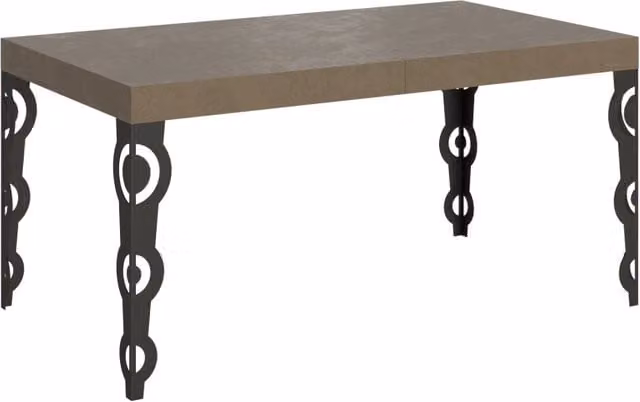 Tavolo allungabile moderno Itamoby beige e antracite L: 90-420 cm, P: 77-260 cm, H: 76 cm