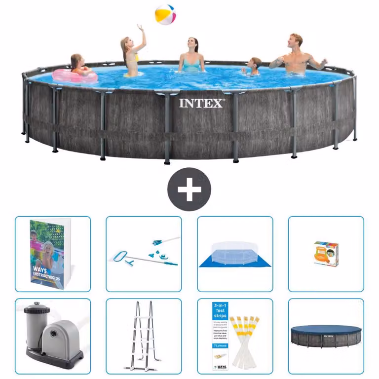Struttura per piscina a forma di prisma - 549x122 cm - composta da 7 elementi - modello S647