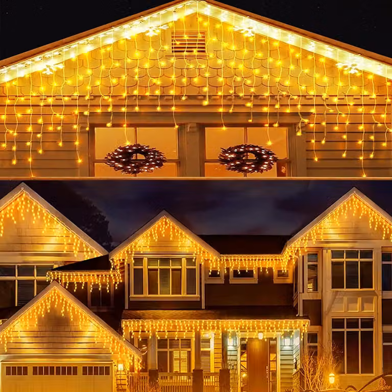 Catena luminosa a LED, 8 metri, 288 LED, 8 modalità, impermeabile
