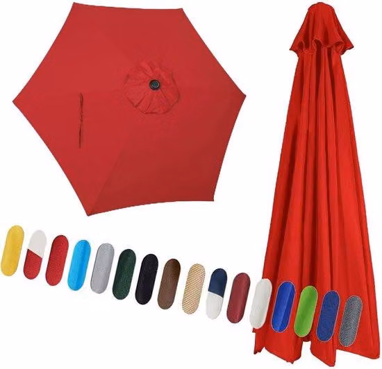 Ombrellone con telo di ricambio - Tettoia parasole - Crea ombra all'aperto - Apertura di ventilazione singola - 3 metri - Ombrellone rosso.