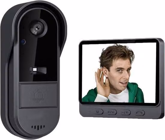 Telecamera di videosorveglianza compatibile con smartphone - Telecamera di videosorveglianza wireless - Telecamera di videosorveglianza con illuminazione - Sistema di sicurezza per ingressi - Telecamera di videosorveglianza per smartphone e tablet - Telec