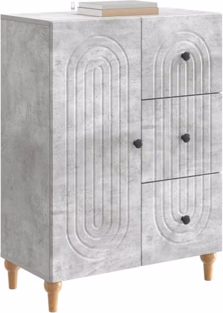 Credenza Buffet Design In Grigio Cemento in Legno MDF L: 66 cm, P: 34,5 cm, H: 90 cm