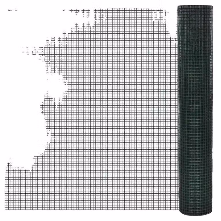 Recinzione per pollame, acciaio zincato, rivestimento in PVC, colore verde
