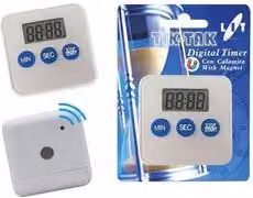 Timer da cucina digitale magnetico Bianco L/P/H: 6 x 6 x 1,8 cm