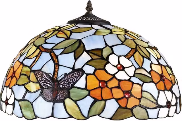 Paralume Tiffany Vetro Decorato Multicolor D. 50Cm