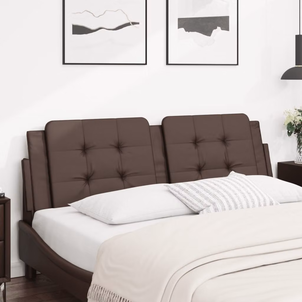 Testiera per letto imbottita vidaXL Zadar in similpelle marrone, Larghezza: 160 cm