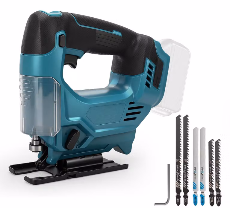 Sega circolare a batteria da 18V, brushless, con altezza di taglio di 26 mm e capacità di eseguire tagli inclinati fino a 45°