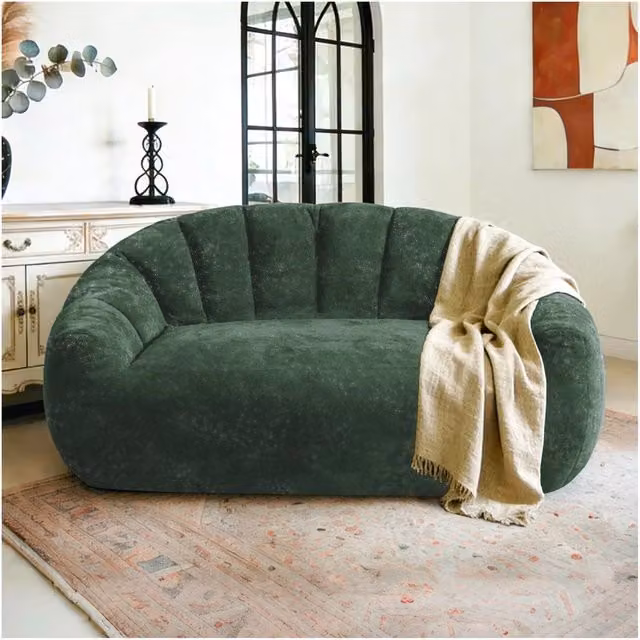 Divano Poltrona Sacco Oversize con Braccioli ¨C MINIMAL ¨C Beige/Grigio