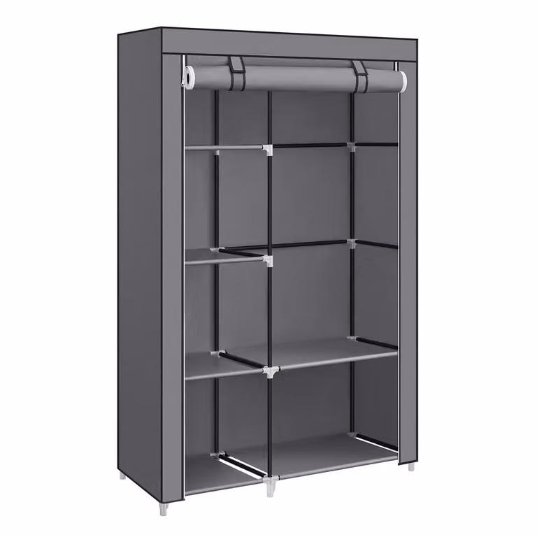 Armadio in Tessuto, Grigio / 45 x 105 x 168 cm